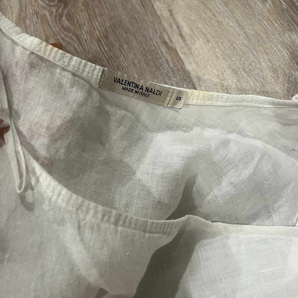 Valentina Naldi Linen White Asymmetrical Dress Small - Picture 6 of 11